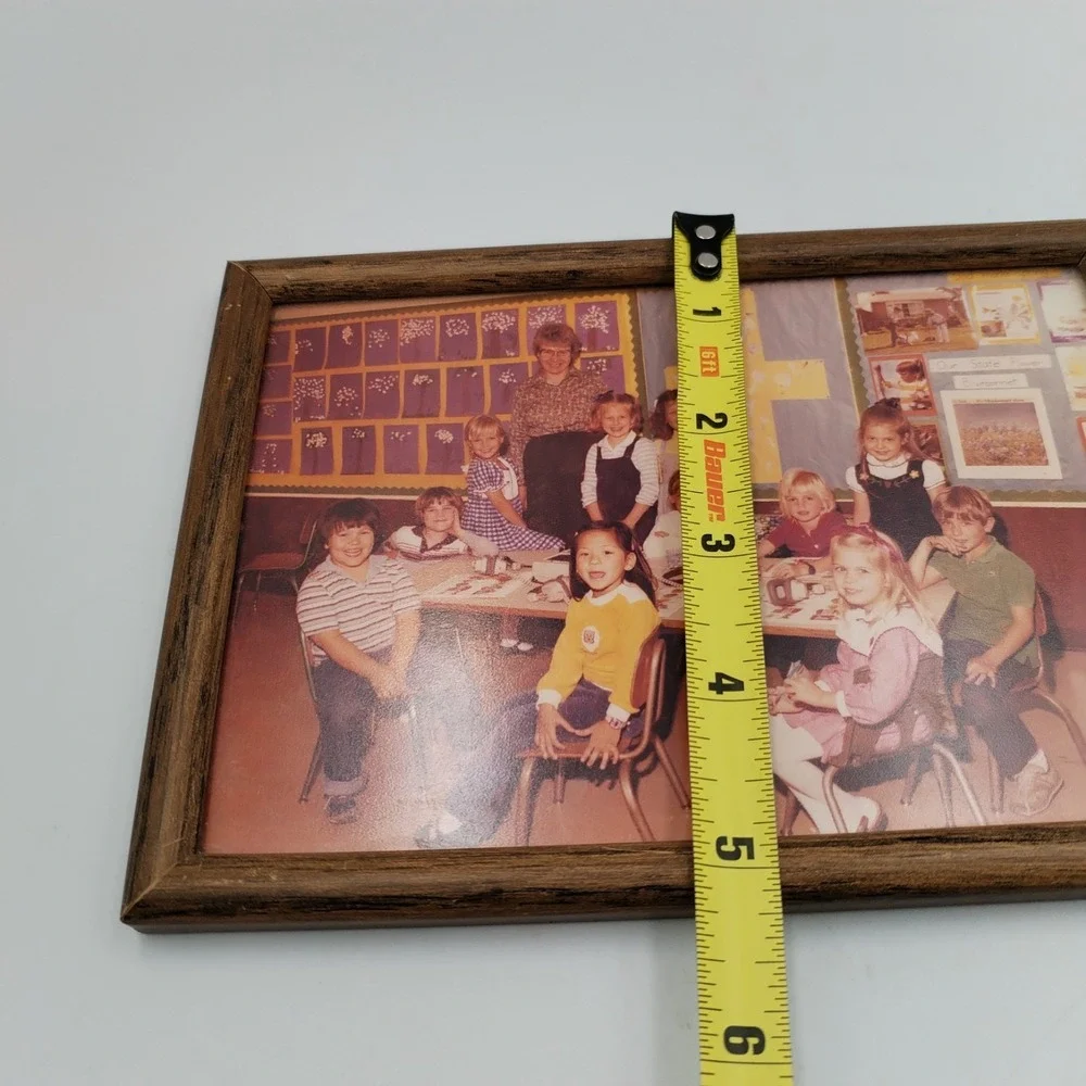 Lot of 2 Vintage 1970s/1980s Kindergarten / Preschool Class Photographs in Frame